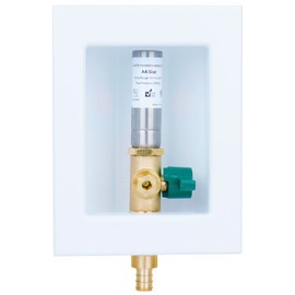 WHK Ice Maker Outlet Box Valve with PEX 1/2" Inlet,PEX Ice Maker Wall Box with 1/4 Turn Shut Off Valve to Connect PEX B Tubing(F1807) with Stainless Steel Hammer Arrestor