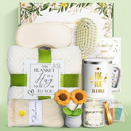 Gift Baskets for Women, Unique Birthday Gifts Self Care Gifts Box Get Well Soon Luxury Spa Package Thank You Gift for Women, Christmas Sunflower Mug Gifts Set for Girlfriend Wife Mom Sister Friend