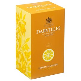 DARVILLES of WINDSOR - 25 x LEMON & GINGER Individually Wrapped Tag & Envelope Teabags - Premium English Fruit, Herb and Green Tea Bags - (25 teabags)