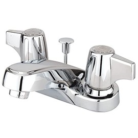 Kingston Brass KB160 Vista Twin Canopy Handles 4-Inch Centerset Lavatory Faucet with Non-Metallic Pop-Up, Polished Chrome