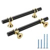 10 Pack Black Cabinet Pulls Kitchen Cabinet Handles - Rergy Black Drawer Pulls Luxury Hardware for Kitchen and Bathroom Cabinets Cupboard Zinc Alloy LS6852BK&GD96