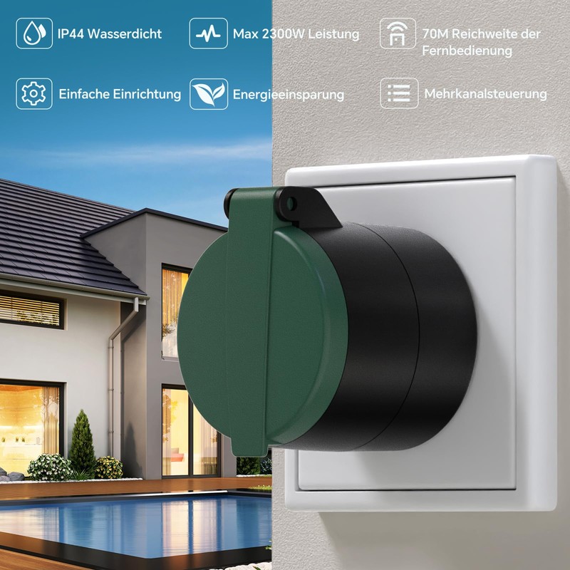 3 x Radio-Controlled Socket Outlets with Remote Control, Radio Switch