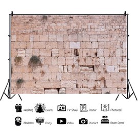 CSFOTO 15x10ft Western Wall Backdrop Ancient Jerusalem Photo Background Jerusalem Wailing Wall Background for Photography Israel Ancient Cityscape Backdrop Church Event Room Decor Props