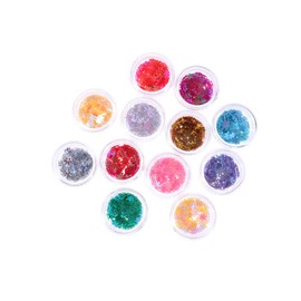 LALAFINA 12pcs Christmas Decor Nail Stickers Crystal Sequins Diy Nails for Women Boys and Girls Easy Apply Makeup Tools Manicure Shining Accessories