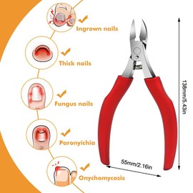 Professional Nail Scissors Toenail Set, Robust Professional Nail Clippers, Nail Clippers, 10 Pieces, Stainless Steel Toenail Clippers, Repair for Thick and Ingrown Toenails