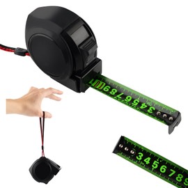 Fluorescent Steel Tape Measure, 7.5M Stainless Steel Tape Measure, Thick Wear Resistant Metric Retractable Tape Measure, Imperial and Metric Measurement with Ropes for Industrial and Home