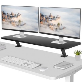 VIVO Black Clamp-on Large 40 inch Ergonomic Desk Shelf, Dual Computer Monitor and Laptop Riser Stand - Desk Organizer for 2 Screens STAND-SHELF40B