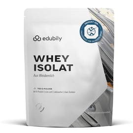 edubily® Whey Protein Isolate from Irish Pasture Raised - Very Soluble Protein Powder without Carbohydrates & Sugar - Lactose Free - 750 g (Neutral)