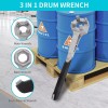DURATECH Drum Wrench 3-in-1 Bung Wrench Barrel Opener Tool Fits