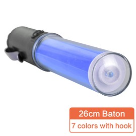 26 cm Signal Traffic Wand - LED Torch | Concert Fluorescent Wand | Warning Stick with Light Flash Mode, Hand Strap, Side Hooks, Waterproof (Blue)