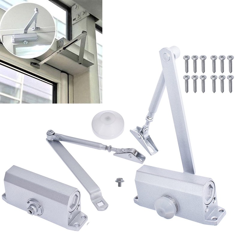 TINVHY 2 Pack Commercial Door Closer Aluminium Finish,Dual Valve, Surface