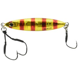 Palms MG-556 SCW-20 Metal Jig, Slow Bratt Cast, Wide 2.4 inches (61 mm), 0.7 oz (20 g), Zebra Red Gold