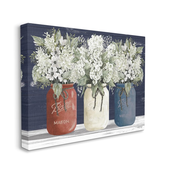 Stupell Industries Americana Floral Bouquets Rustic Flowers Country Pride, Designed by Cindy Jacobs Wall Art, 24 x 30, Canvas for Bedroom