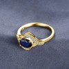 JewelryPalace 1ct Oval Created Blue Sapphire Rings for Women, 14K