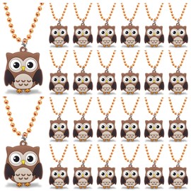 CiciBear 24 Pack Owl Necklace Party Favors with Mardi Gras Beads for Forest Friends Woodland Animals, Party Favors, Home Decorations, Birthday Celebrations