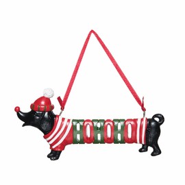 Gallerie II HoHoHo Dog Ornament Red