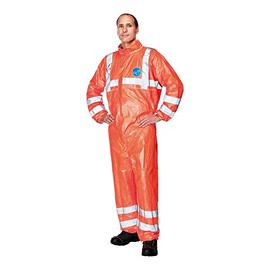BeeSwift TBS500HVXL Coverall Boiler suit, DuPont Tyvek, 500HV Model 125a, Hi Viz Visibility Cat III, GORT Type 5/6, Disposable, X-Large
