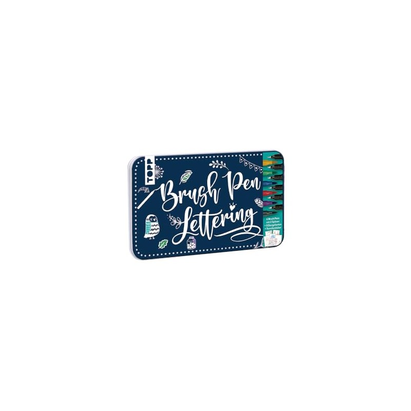 TOPP Brush Pen Lettering Design Tin (19 x 11.5 cm),