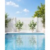 47 inch 2 Pack Artificial White Camellia Trees with Ground