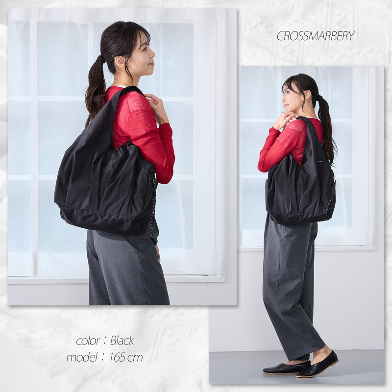Cross Marberry R62 Large Tote Bag, Large Capacity, Zipper, Nylon,