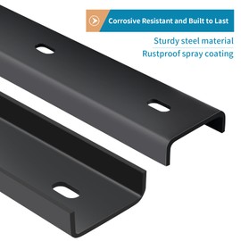 Sanbege 4 Pack C Channel Steel with Bolts, 30" Long x 1/2" Leg Support Bracing, Hidden Metal Brackets for Live Edge Table Top, Slab Furniture, Woodworking (Black)