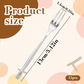 12PCS Crab Stainless Steel Forks Oyster Escargot Forks Set Appetizer Seafood Forks Portable Stainless Steel 3 Prong Cocktail Salad Fruit Dessert Forks for Tasting Crab Escargot Party Travel, 5 Inches