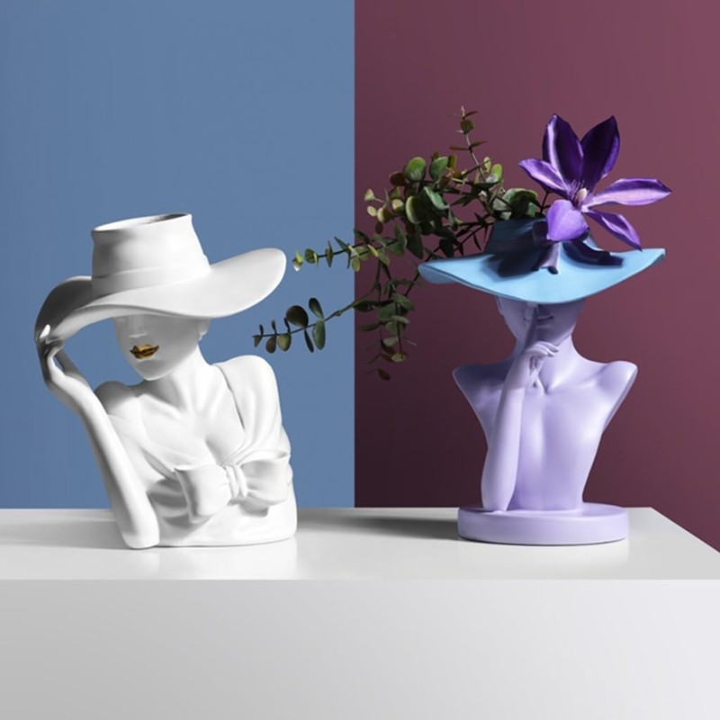 Table Centerpiece Vases, Simple and Modern Goddess Vase Ornaments, Ceramic