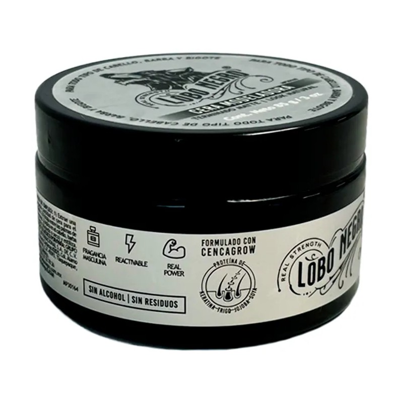 Cera Efecto Mate Cabello Barba Bigote 85g Lobo Negro