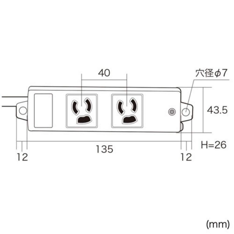 Sanwa Supply TAP-K2L-3 Construction Property Tap, 3 Ps, 2 Openings,