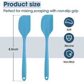 Irenare 84 Pcs Mini Silicone Spatulas Bulk 8.3 Inch Rubber Spatula Set Small Heat Resistant Spatulas Seamless Design Non Stick Flexible Scrapers for Kitchen Use Cooking Baking Mixing Tool (Cute)