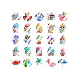 Summer Time Gnomes Nail Art Decals - Beach Nail Decals- Waterslide Nail Art Decals