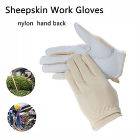 TopHomer Safety Work Gloves, Multi-Use Protective Glove Sheepskin Gauntlets Glove Soft Protection Gloves for Mechanics, Construction, Agriculture Work, Cargo Handling 3 Pairs