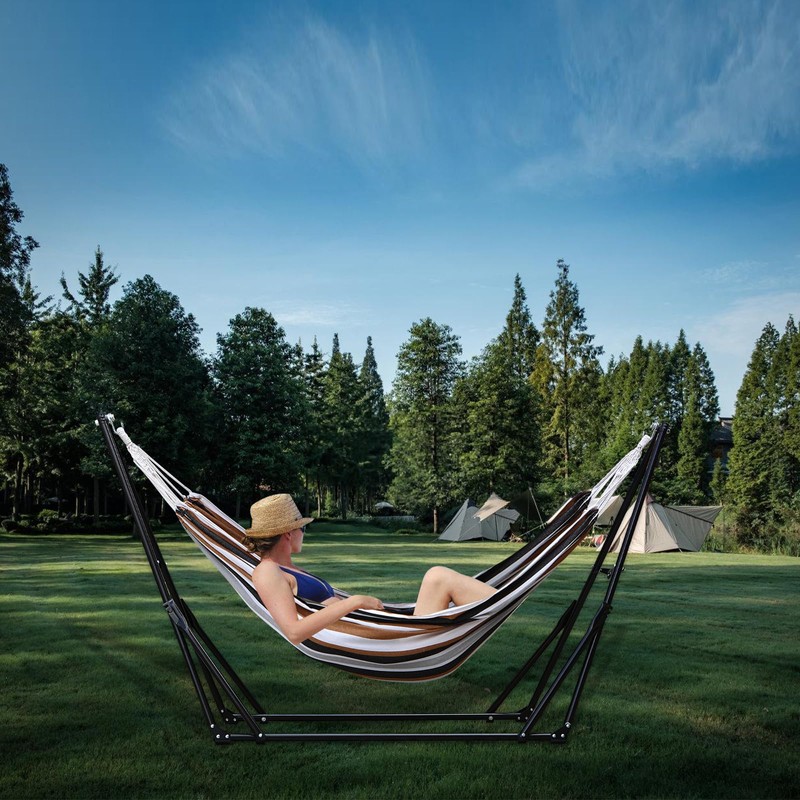 Hammock with Foldable Steel Stand,Frabic Tension Adjustable,Carrying Bag Included, 616