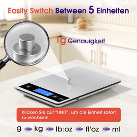 Kitchen Scales with LCD Display (White)