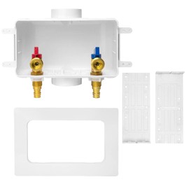 Seelink Washing Machine Outlet Box, Center Drain, 1/2 Inch Pex-A Inlet x 3/4 Inch MHT Outlet Connection, Laundry Washer Valve Outlet Box (Pack of 2)