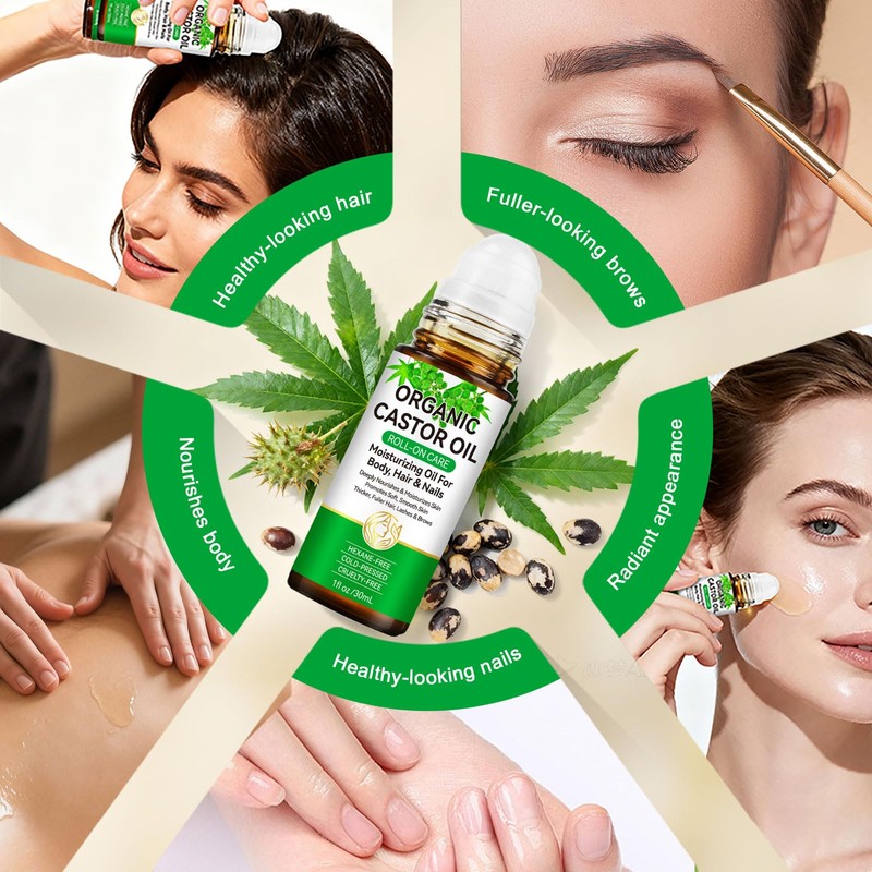 MAYPJHEH Organic Castor Oil,100% Pure Cold Pressed Castor Oils for