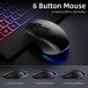 Hamile Wireless Keyboard and Mouse Combo, RGB Backlit, Ergonomic Wrist