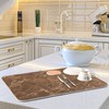 Brown Marble Texture Absorbent Dishes Drainer/Rack Mat for Countertop Small