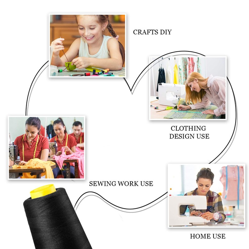 6 Rolls 3000 Yard (Each) Sewing Thread Serger Sewing Machine