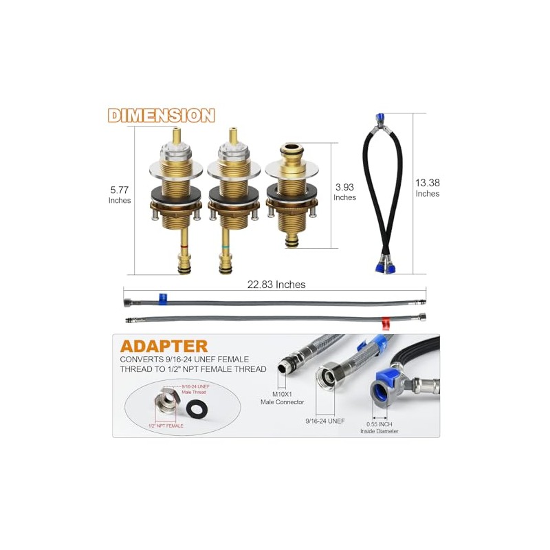 Upgrade R2707 Replacement for Faucet Roman Tub Rough-In Valve, compatible
