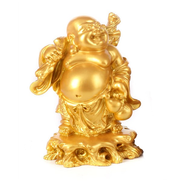 Lhyxuuk Hotei-like Figurine, Gold, Seven Lucky Gods, Object, Maitreya Bodhisattva, Buddha Statue, Invitation Goods, Good Luck Up, Money Well, Feng Shui Goods, Entrance, Amulet, Interior Decoration (Hotei-sama Gold)