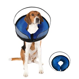Furrtripsy Inflatable Dog Cone Collar-Enhanced Anti-Licking Protective Cone with Adjustable Strap-Soft Dog Donut Collar Recovery Cone for Pets After Surgery(Blue, XL)