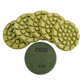 DT-DIATOOL Diamond Floor Polishing Pads Resin Bond Terrazzo Floor Diameter 4 Inch Grit 400 Pack of 6