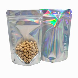 WACCOMT Pack 50pcs Stand Up Pouches Zipper Lock Mylar Bags Resealable Clear Front Aluminum Foil Pouch Food Storage Packaging Bag Heat Seal for Zip Sample Snack Lock 3.94mil Thick (50, 5.5x7.9 inch)