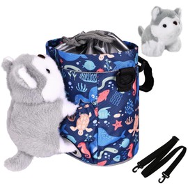 ONETOALL Kids Bike Basket with Cuddly Toy, Kids Bicycle Handlebar Bag, Girl's & Boy's Gifts for Balance Bike Tricycle Scooter