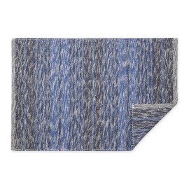 DII Woven Rag Rug Collection - Hilo Reciclado a Rayas rústicas variegadas, 2 x 3 pies, Azul náutico