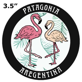 Blue Heron Two Flamingos Patagonia Argentina Car Truck Window Bumper Sticker Decal Souvenir - Black