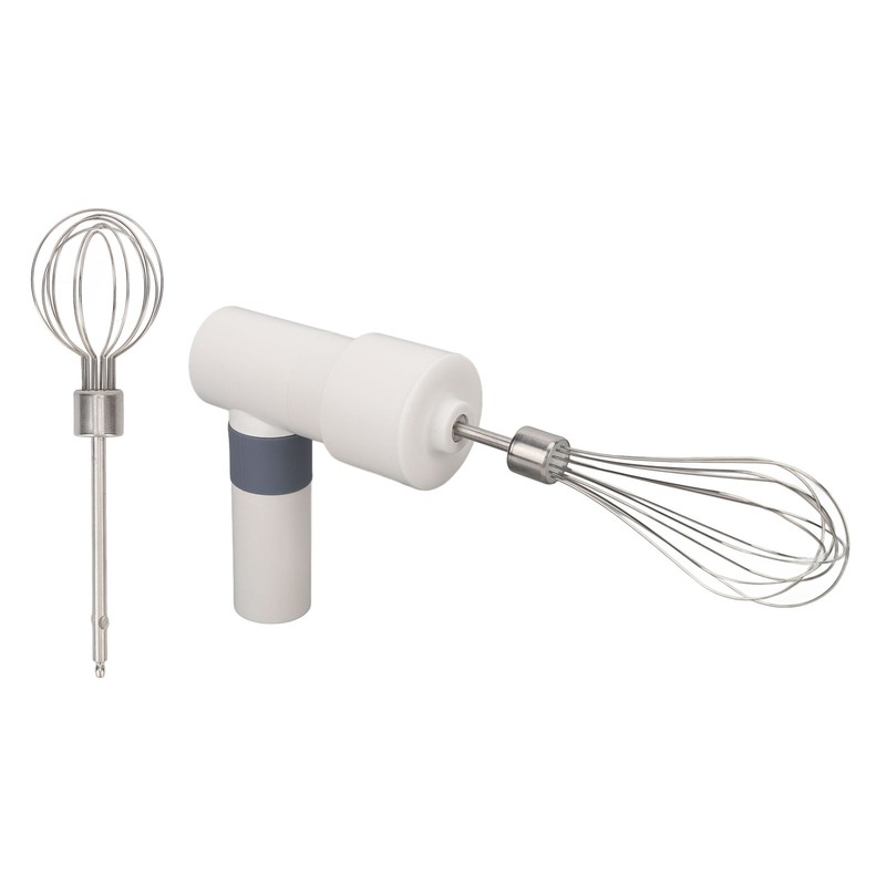 Electric Hand Mixer Warm White Cordless Rechargeable 2000mAh Battery Stainless
