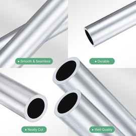 M METERXITY 2-Pack 300mm 6063 Aluminum Round Tube, 14mm ID 20mm OD Seamless Aluminum Tubing for Construction/Machining/DIY Crafting, Metal Straight Pipe [0.55"x0.79"x12"]