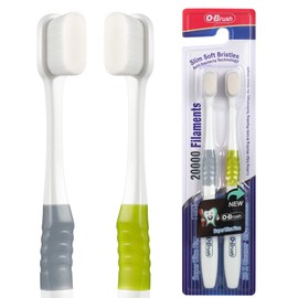 OBrush B Rush Extra Soft Toothbrush, Ultra Soft Toothbrush for Sensitive Gums, 20k Nano Floss Bristles Soft Toothbrushes for Pregnant Women, Elderly and Gum Sensitivity, Oral Care Brushes,Pack of 2